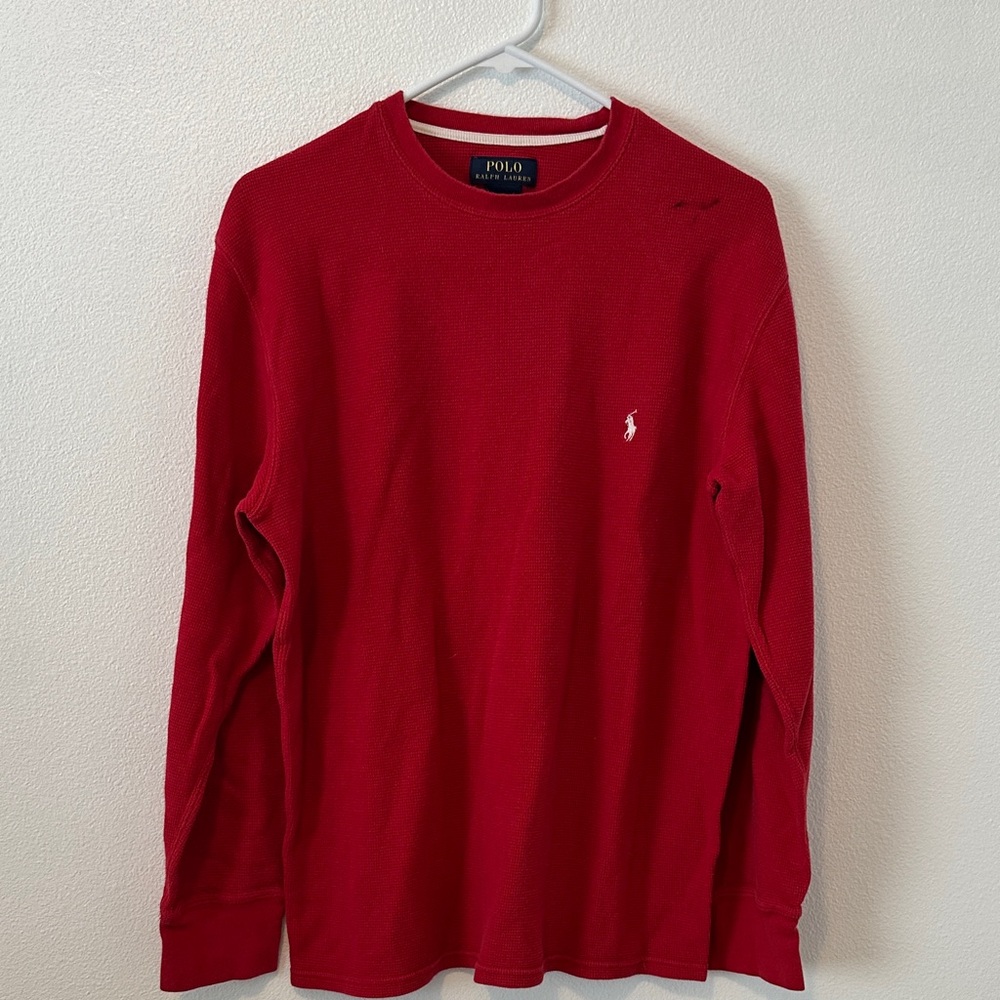 Polo by Ralph Lauren Men's Crimson Long Sleeve Tee